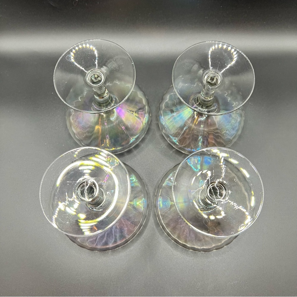 Vintage Iridescent Champagne Coupe Glasses - Picture 5 of 10